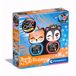 Clementoni Crazy Chic Vernis à ongles - Lovely Animals, Kit de manucure pour enfants, 6 an(s), Multicolore