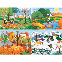 Clementoni Supercolor 20-60-100-180 Pièces - Les 4 Saisons, 3 an(s)