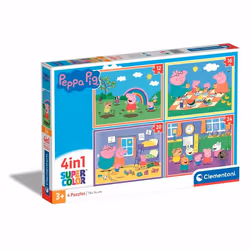 Clementoni Supercolor Puzzle 4 en 1 - Peppa Pig, 12 pièce(s), Dessins animés, 3 an(s)