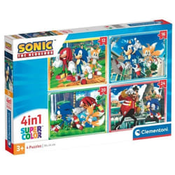 Puzzle Clementoni Supercolor 4 en 1- Sonic Progressifs (12 16 20 24 Pièces)