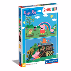 Clementoni Peppa Pig Supercolor 2 x 60, 60 pièce(s), Dessins animés, 4 an(s)