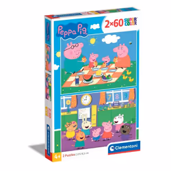 Clementoni Peppa Pig Supercolor 2 x 60, 60 pièce(s), Dessins animés, 4 an(s)