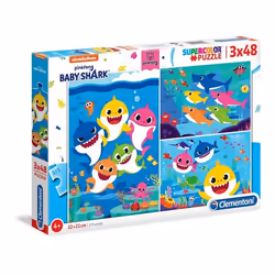 Clementoni 3x48 pièces - Baby Shark, 4 an(s)