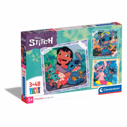 Clementoni Supercolor 3x48 pièces - Stitch, 48 pièce(s), Dessins animés, 5 an(s)