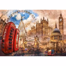 Clementoni Vintage London Contour pour puzzle 1500 pièce(s) Ville