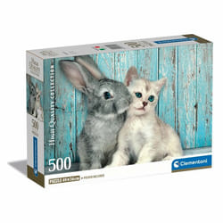 Clementoni High Quality Collection Cat & Bunny Jeu de puzzle 500 pièce(s) Animaux