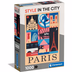 Puzzle compact 1000 pièces Clementoni Style in the City Paris