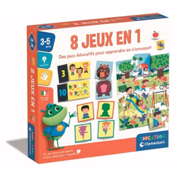 Clementoni - Coffret de 8 jeux en 1 - Jeux éducatifs formes couleurs nombres quantités - Dés 3 ans