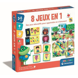Clementoni - Coffret de 8 jeux en 1 - Jeux éducatifs formes couleurs nombres quantités - Dés 3 ans