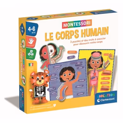 Montessori - Clementoni - Le Corps Humain - Jeu éducatif pour apprendre comment est fait le corps à linterieur et à lexterieu ...