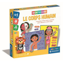 Montessori - Clementoni - Le Corps Humain - Jeu éducatif pour apprendre comment est fait le corps à linterieur et à lexterieur -