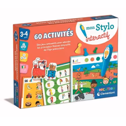 CLEMENTONI - Mon stylo interactif - 60 activités éducatives - Stylos lumineux et sonore - Fabriqué en Italie