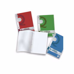 Pigna Blocco Collato Quablock A4 Rinforzato 40 Fogli Righe 4M, Multicolore, 40 feuilles, A4, 80 g/m², Garçon/Fille, 210 mm