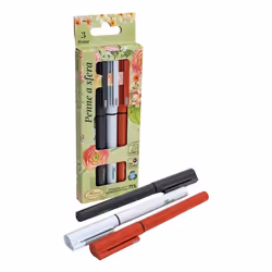 Pigna 023243200, Clip, Stylo à bille rétractable avec clip, Noir, Bleu, Rouge, 3 pièce(s)