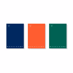 Pigna Monocromo, Bleu, Vert, Orange, A4, 96 feuilles, 80 g/m², Papier ligné
