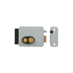 Serrure électrique en applique avec bouton V97 Viro Argent Droite Tirant