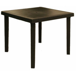 Fraschetti - Table carrée dans l'effet Boheme de rotin en résine Black - Black