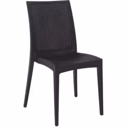 Chaises bistrot en résine rotin Structure en polypropylène. Dimensions 57x50xH89 cm.
