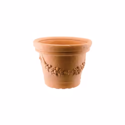 RESINA TERRACOTTA CM 35 H.CM 28In resina. Colore terracotta. Con decorazioni a festoni.