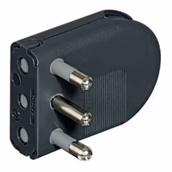 Fiche volante 2P+E 16A peu encombrante, Tension 250VacColor anthracite - prise de câble réglable sur 3 positions et fiches pi ...