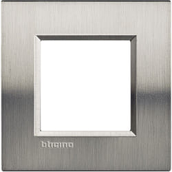 plaque 2 modules bticino living light acier brossé carré