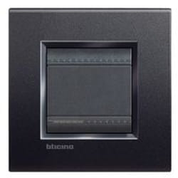 plaque 2 modules bticino living light anthracite carré