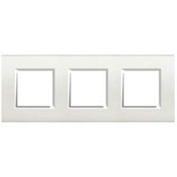 plaque 2 + 2 + 2 modules bticino living light blanc carré