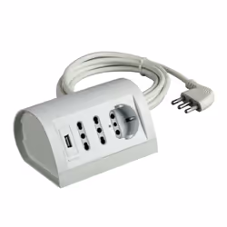 bticino S3711DU, Blanc, 3 sortie(s) CA, 250 V, 16 A, Blanc, 170 mm