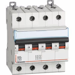 BTDIN60 - interruttore magnetotermico 4P curva C - In= 63A - Icn= 6kA - Vn= 400 Vac - 4 moduli. BTDIN60 - Disjoncteur magnéto ...