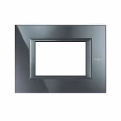 Plaque rectangulaire 3 modules Couleur anthracite monochrome Série Axolute Dimensions : 95 mm de haut ; 127 mm de long