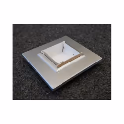 Plaque de finition 1 poste 2 modules couleur gris Tech série Axolute BTICINO Plaque rectangulaire Axolute Collection Aluminiu ...