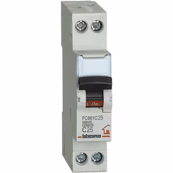 BTDIN-RS - interruttore magnetotermico 1P+N curva C - In= 25A - Icn= 4,5kA - Vn= 230 Vac - 1 modulo. BTDIN-RS - Disjoncteur m ...