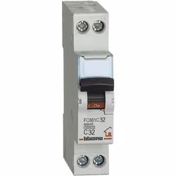 BTDIN-RS - interruttore magnetotermico 1P+N curva C - In= 32A - Icn= 4,5kA - Vn= 230 Vac - 1 modulo. BTDIN-RS - Disjoncteur m ...