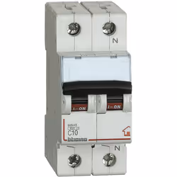 BTDIN-RS - interruttore magnetotermico 1P+N curva C - 4,5kA - 2 moduli DIN - 230V - In=10A. BTDIN-RS - 1P+N disjoncteur magné ...