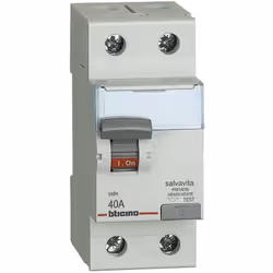 Interruttore differenziale SALVAVITA 2P - tipo AC - In= 40A - Idn= 30mA - Vn= 230/400 Vac - 2 moduli. SALVAVITA 2P - Interrup ...
