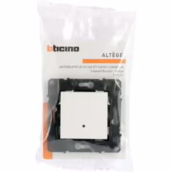 L’interrupteur ou va-et-vient lumineux Altège 10A avec connexion à bornes automatiques en finition Neige, conçu par Bticino,  ...