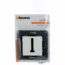 La prise de téléphone 8 contacts en T Altège en finition Neige, conçue par Bticino, est une solution habillée d'une finition  ...