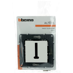 Bticino - Prise téléphone 8 contacts en T Altège - Finition Neige