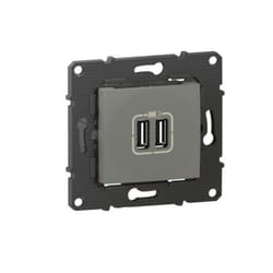 Double chargeur USB Bticino Altège - 2400 mA - Finition nuage