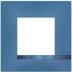 Plaque Altège Déco 1 poste Lagon - Bleu avec liseré bleu métallisé - Bticino