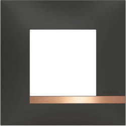 Legrand - Bticino - Plaque Altège Mezzo 1 poste Note cuivrée - Noir satiné avec liseré effet cuivre