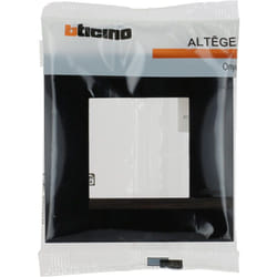 Legrand - Bticino - Plaque Altège Déco 1 poste Onyx - Noir brillant avec liseré bois foncé