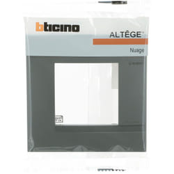 Plaque Altège Classico 1 poste Nuage - Effet aluminium avec liseré effet alu - Bticino