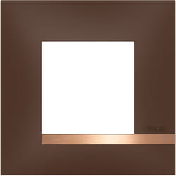 Legrand - Bticino - Plaque Altège Déco 1 poste Terre de sienne - Marron avec liseré effet cuivre