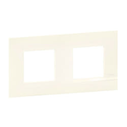 Legrand - Plaque Altège Collection Classico 2 postes finition Neige blanc satiné avec liseré blanc brillant (BTAL9NE2)
