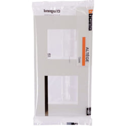 Legrand - Plaque Altège Déco 2 postes Opale blanc brillant avec liseré imitation or bticino BTAL9OP2