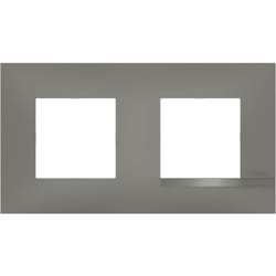 Legrand - Bticino - Plaque Altège Classico 2 postes Nuage - Effet aluminium avec liseré effet alu