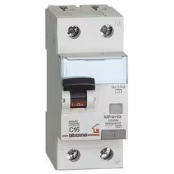 Interrupteur magnétothermique différentiel Bticino : 2 modules Connexion DIN (universelle pour tout tableau de distribution d ...