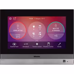 bticino 3488, 5 - 35 °C, Avec fil &amp;sans fil, Aluminium, 17,8 cm (7"), 27 V, 196 mm