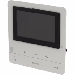 Poste intérieur vidéo couleur Classe 100 Basique avec écran 5 pouces et boucle inductive Blanc BTICINO BT344662 Poste intérie ...